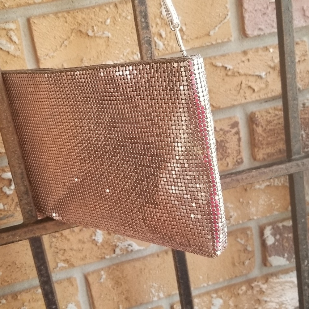 (Sold)Whiting & Davis Pink Evening Crossbody Bag